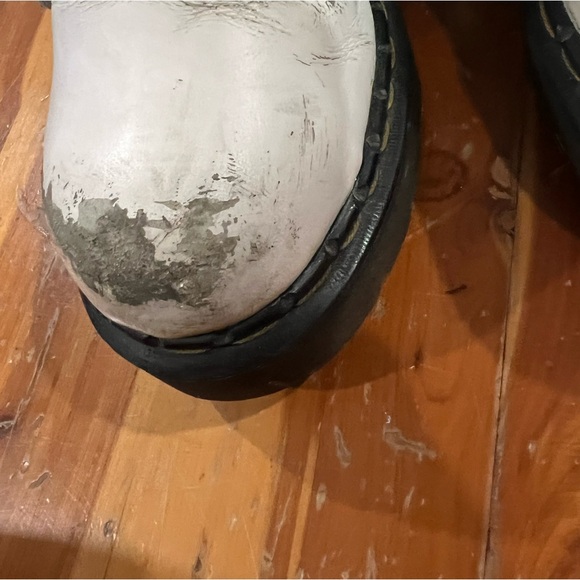 Dr Martens Bex Steel Toe White Platform Combat Boots - Picture 9 of 16